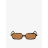 Miu Miu Tortoiseshell Rectangle-frame Sunglasses In Brown