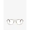 Miu Miu Womens Gold Mu 51wv Square-frame Metal Glasses