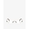 Miu Miu Womens Gold Mu 53wv Oval-frame Metal Glasses