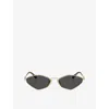 Miu Miu Womens  Mu 56zs Irregular-shape Metal Sunglasses In Gold