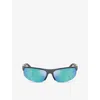 Miu Miu Womens Mu A02s Oval-frame Injected Sunglasses Grey In Grey
