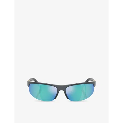 Miu Miu Womens Mu A02s Oval-frame Injected Sunglasses Grey