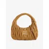 Miu Miu Womens Oliva Wander Matelassé Suede Top Handle Bag In Green