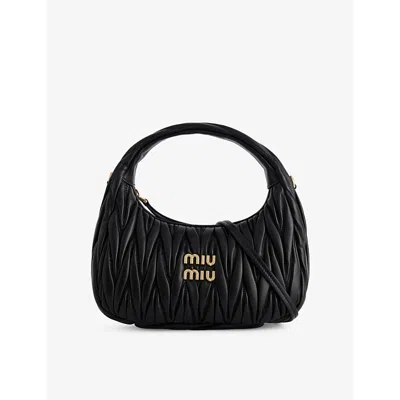 MIU MIU WOMENS NERO WANDER MINI HOBO BAG