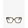 Miu Miu Womens Brown Mu 04uv Square-frame Acetate Optical Glasses In Brown
