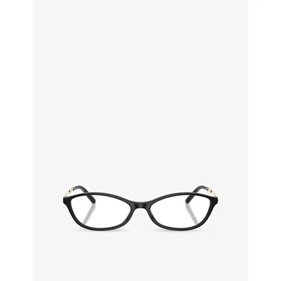 Miu Miu Womens Mu 05zv Oval-frame Acetate Optical Glasses Black