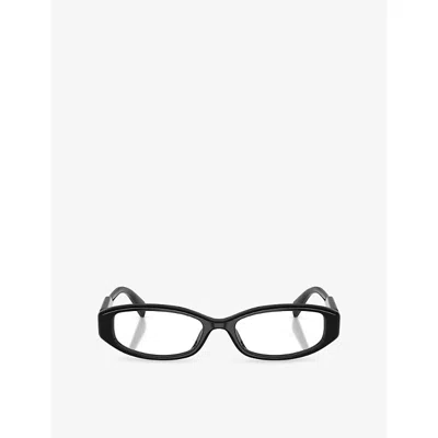 Miu Miu Womens Mu 06zv Rectangle-frame Acetate Optical Glasses Black