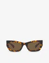 Miu Miu Womens Yellow Mu 09ws Rectangular-frame Acetate Sunglasses In Yellow