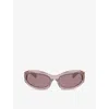 Miu Miu Womens Mu 14zs Irregular-frame Acetate Sunglasses Purple In Purple
