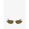 Miu Miu Womens Gold Mu A52s Irregular-frame Metal Sunglasses In Gold