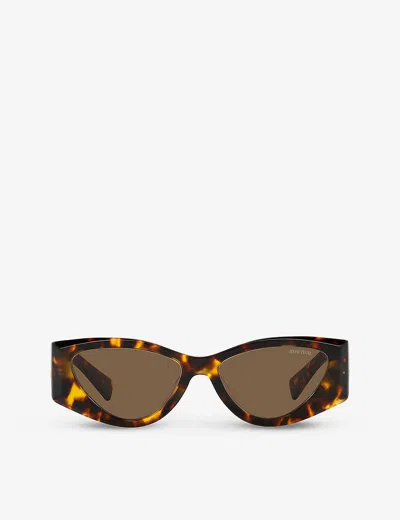 Miu Miu Woman Sunglass Mu 06ys In Tan