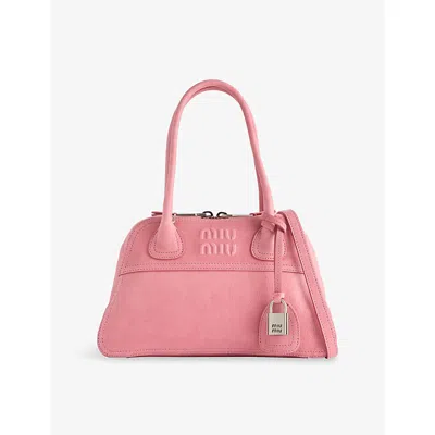 Miu Miu Womens Vivant Small Leather Handbag Begonia