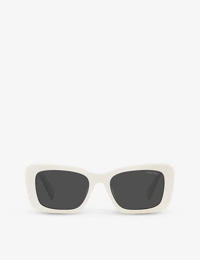 Miu Miu Womens White Mu 07ys Glimpse Acetate Sunglasses
