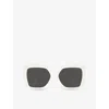 Miu Miu Womens  Mu 10ys Square-frame Acetate Sunglasses In White