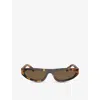 Miu Miu Womens  Mu 07zs Irregular-frame Acetate Sunglasses In Yellow