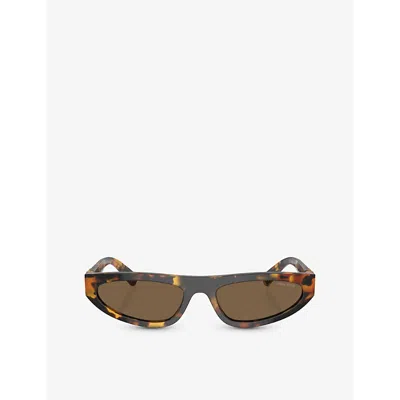 Miu Miu Womens  Mu 07zs Irregular-frame Acetate Sunglasses In Yellow