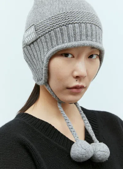 Miu Miu Wool And Cashmere Beanie In Gray