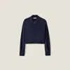 Miu Miu Wool And Cashmere Blouson Jacket In Navy