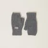 Miu Miu Wool And Cashmere Gloves In Grey