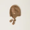 Miu Miu Camel Wool Blend Beanie Hat In Camel Brown