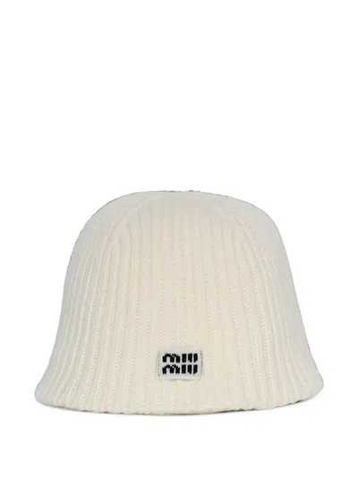 Miu Miu Wool And Cashmere Hat In Neutral