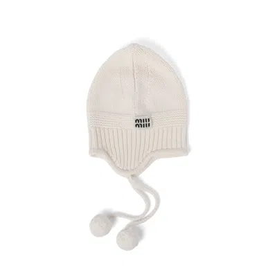 Miu Miu Wool And Cashmere Hat In White