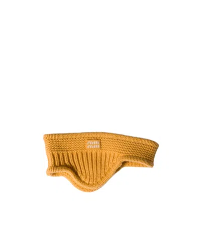 Miu Miu Wool And Cashmere Headband With Ear Flaps In Yellow