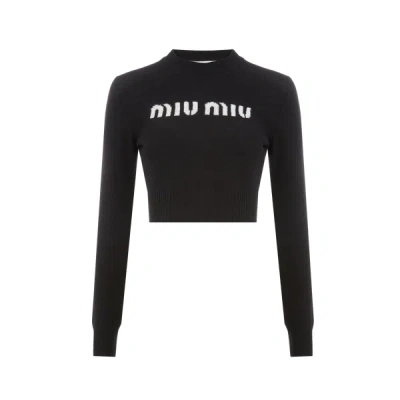 Miu Miu Wool And Cashmere Jumper In Black