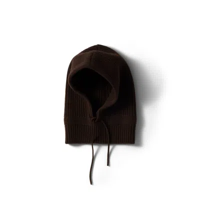 Miu Miu Wool And Cashmere Knit Hood In Brown