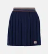 Miu Miu Pleated Mini Skirt In Blue