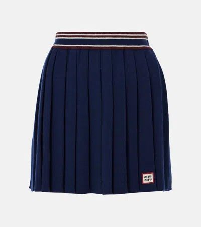 MIU MIU WOOL AND CASHMERE MINISKIRT