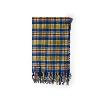 Miu Miu Wool And Cashmere Scarf In Royal Blue/yellow