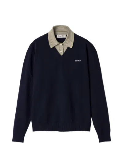 Miu Miu Wool And Cashmere Sweater In Black