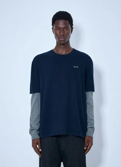 Miu Miu Wool And Cashmere Jumper In Blue