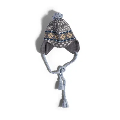 Miu Miu Wool And Cashmere Visor Hat In Gray/sky Blue