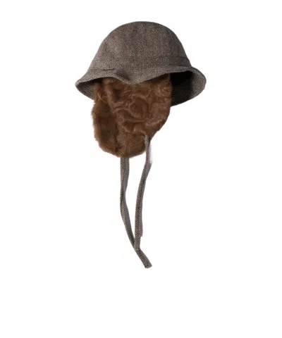 Miu Miu Wool And Chekiang Hat In Gold