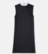 Miu Miu Wool Blend Pinstripe Midi Dress In Blue