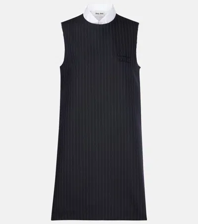 MIU MIU WOOL AND COTTON MINIDRESS