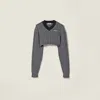 Miu Miu Wool And Cotton Sweater In Gray