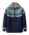 Miu Miu Wool And Fleece Cardigan With Zipper In Blue