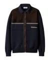Miu Miu Wool And Leather Zipper Cardigan In Black