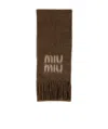 Miu Miu Wool And Mohair Scarf In Burgundy