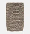 Miu Miu Wool And Silk-blend Bouclé Pencil Skirt In Multicoloured
