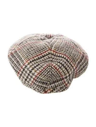 Pre-owned Miu Miu Wool Beret Hat In Neutrals