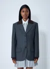 Miu Miu Women Wool Blazer In Blue