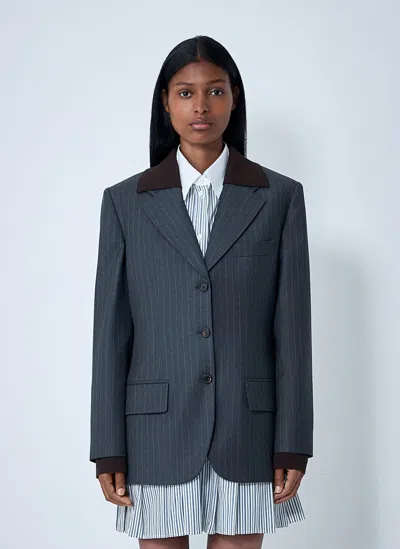 Miu Miu Women Wool Blazer In Gray