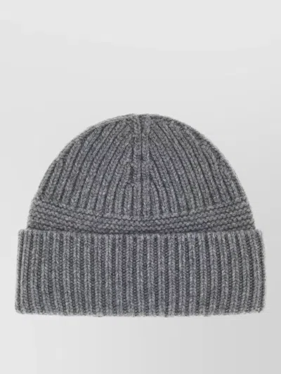 Miu Miu Wool Blend Beanie Hat Folded Cuff Ribbed
