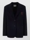 Miu Miu Wool Blend Blazer Back Vent Button Cuffs In Black