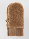 Miu Miu Wool Blend Gloves Detachable Strap In Brown