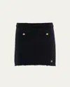 Miu Miu Wool Boucle Mini Skirt In Nero